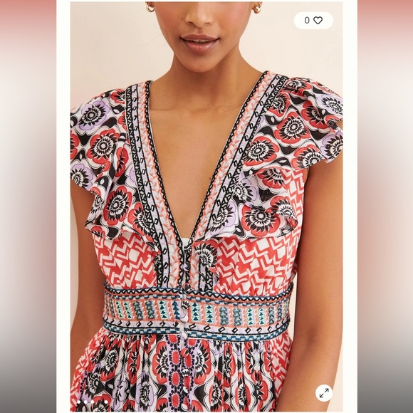 Anthropologie  Flutter Printed Mini Sleeve Sundress - Picture 3 of 4